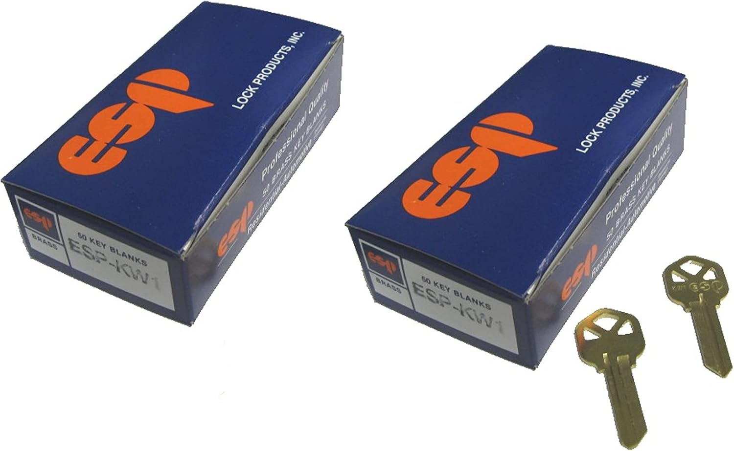 KW1 Kwikset Brass Key Blanks Box 50 by ESP (Pack of 2)