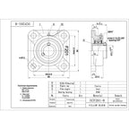 PGN UCF201-8 (2 Pack) Square Flange Bearing 1/2" Bore