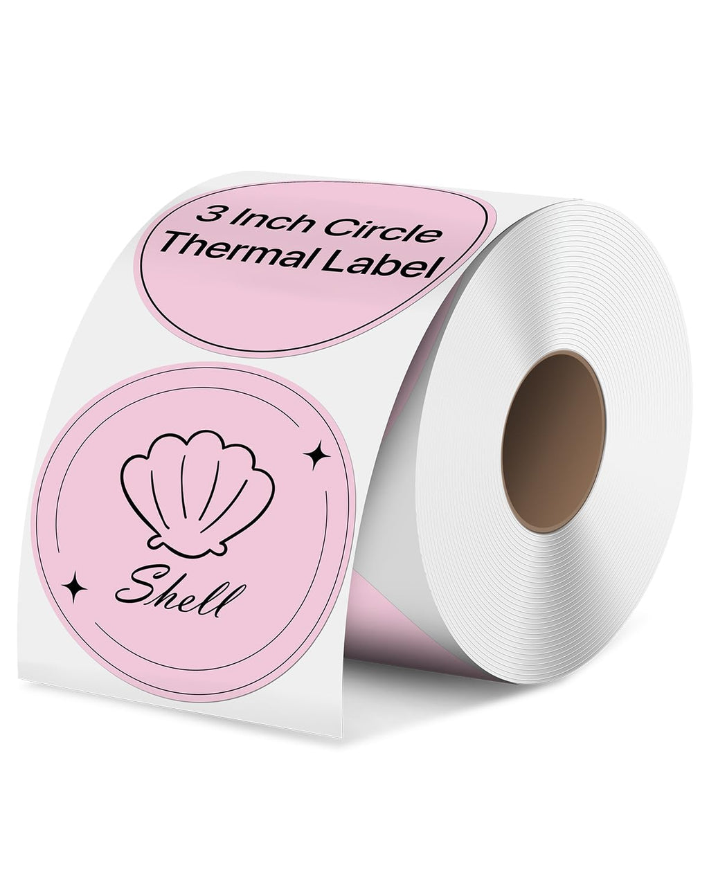 3 Inch Pink Circle Thermal Labels, Durable Round Thermal Label