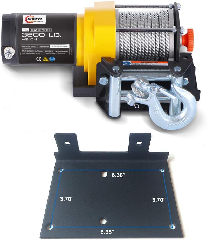 3500lb. ATV/UTV Electric Winch,with Roller Fairlead, Mount Plate