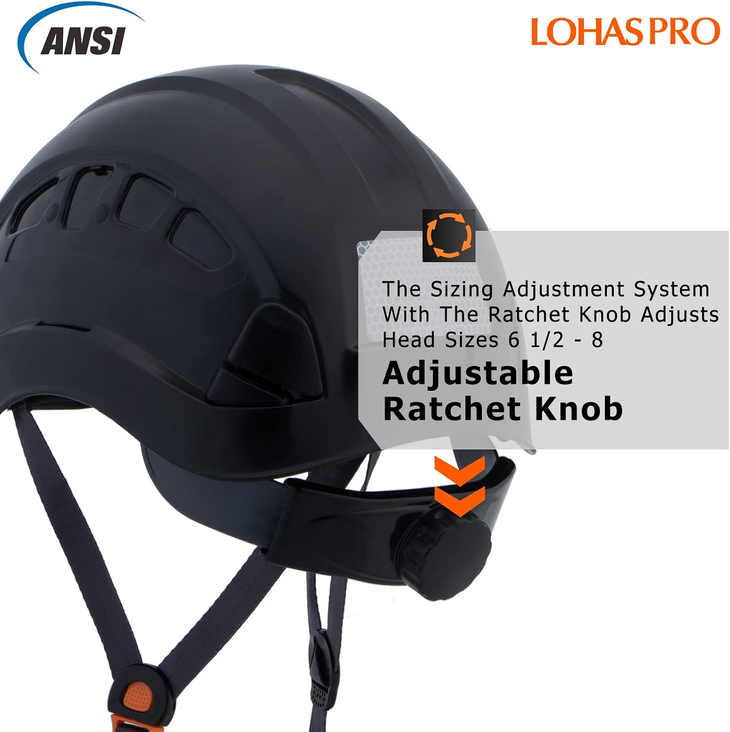 Hard Hats Construction Safety Helmet ANSI Z89.1 Approved OSHA Hardhat, LOHASPRO Vented Men Worker Black Hard Hat with