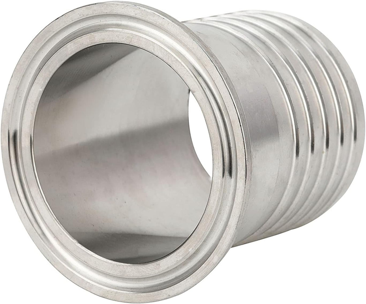 Yoebor 2" Tri Clamp to 2" Hose ID Barbed Adapter SUS304 Sanitary Fitting