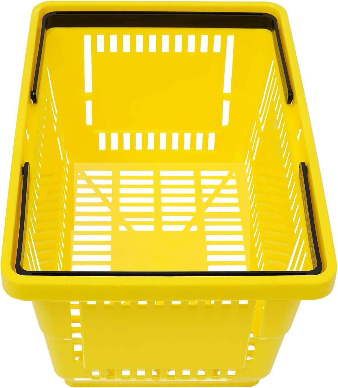 12PCS Shopping Baskets with Handles, 21L Plastic Grocery Basket for Retail Store, Supermarket, Grocery Shopping |17"