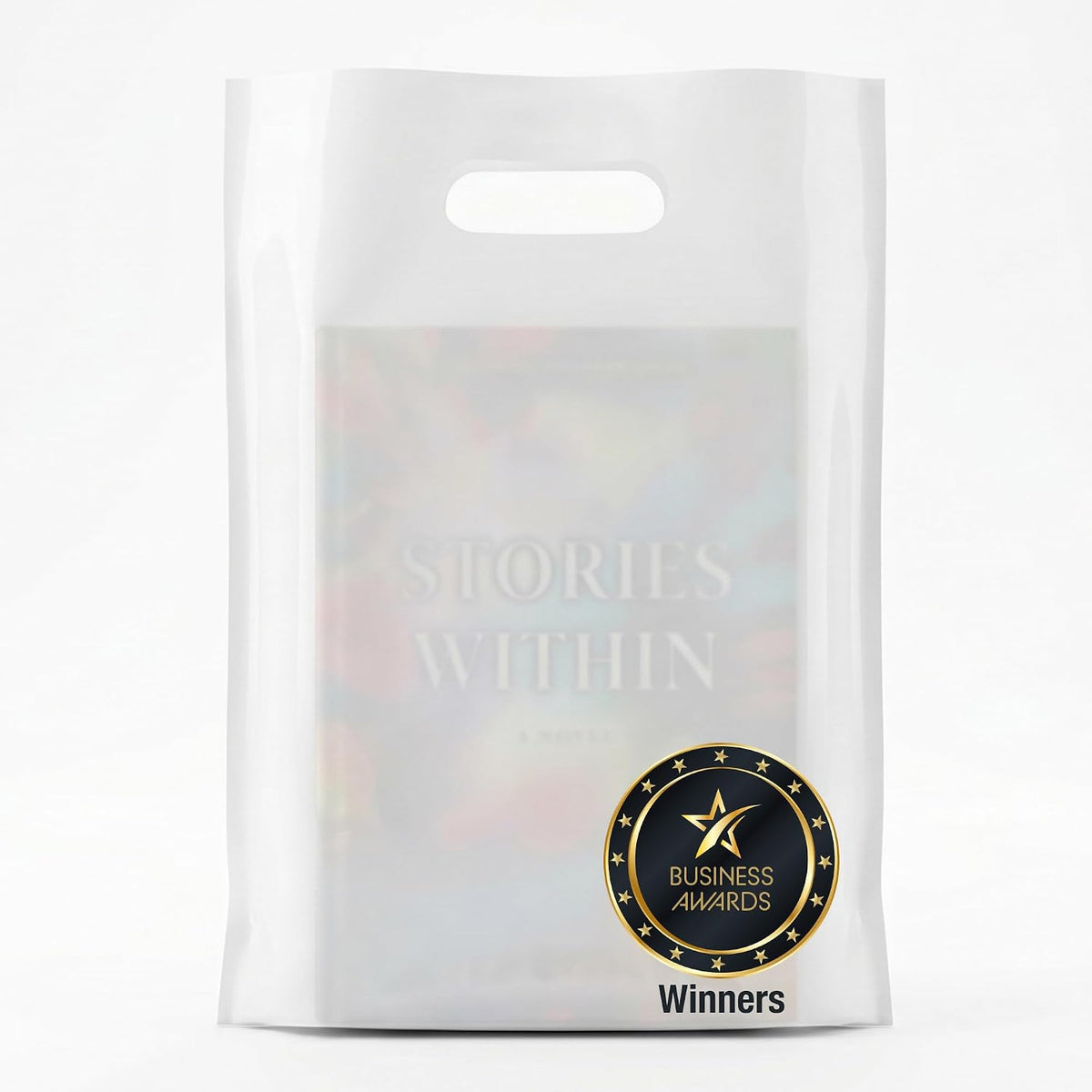 100 White Plastic Bags With Handles 12x15 Merchandise Bags