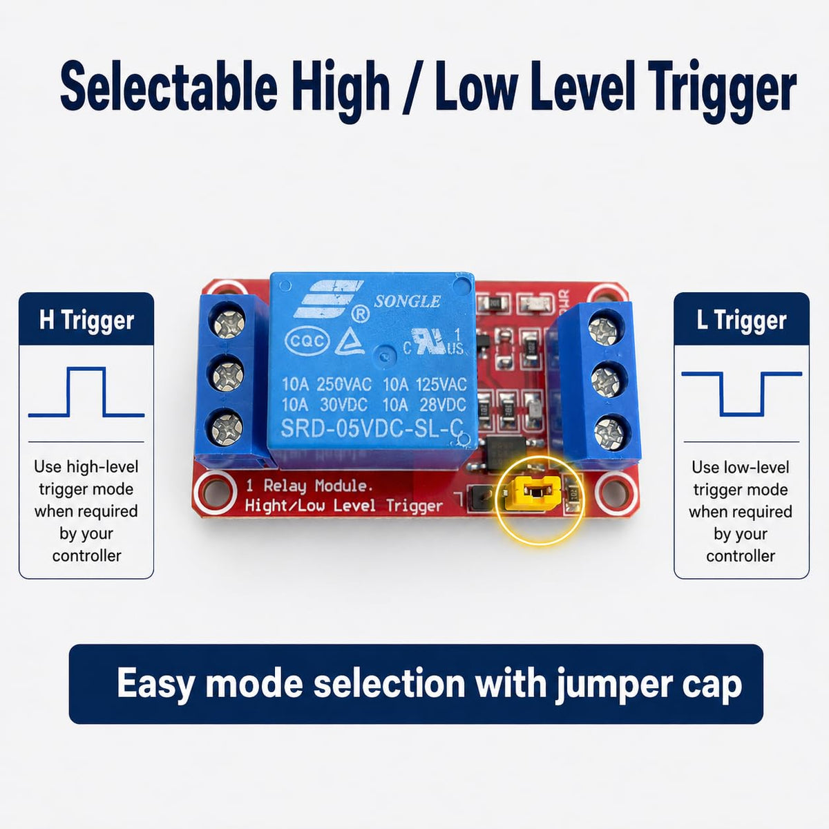 5V Relay Module 8 Pack, 1 Channel Relay Board with Optocoupler Isolation, High Low Level Trigger DC 5V Relay Switch Module for Arduino Raspberry Pi PIC AVR MCU DIY Projects