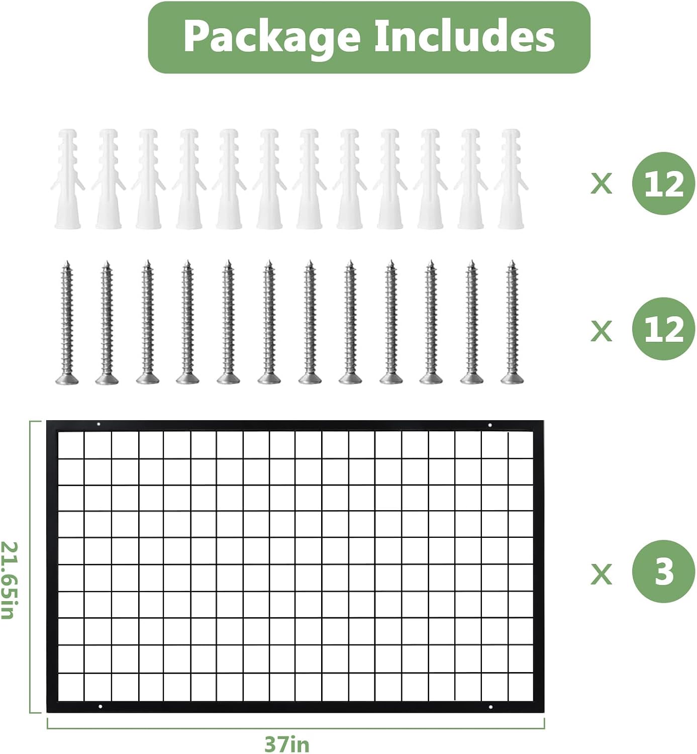 3 Packs Grid Wall Panels, Metal Black Wire Grid Panel, Gridwall Display Rack, Heavy Duty Gridwall Panels for Retail