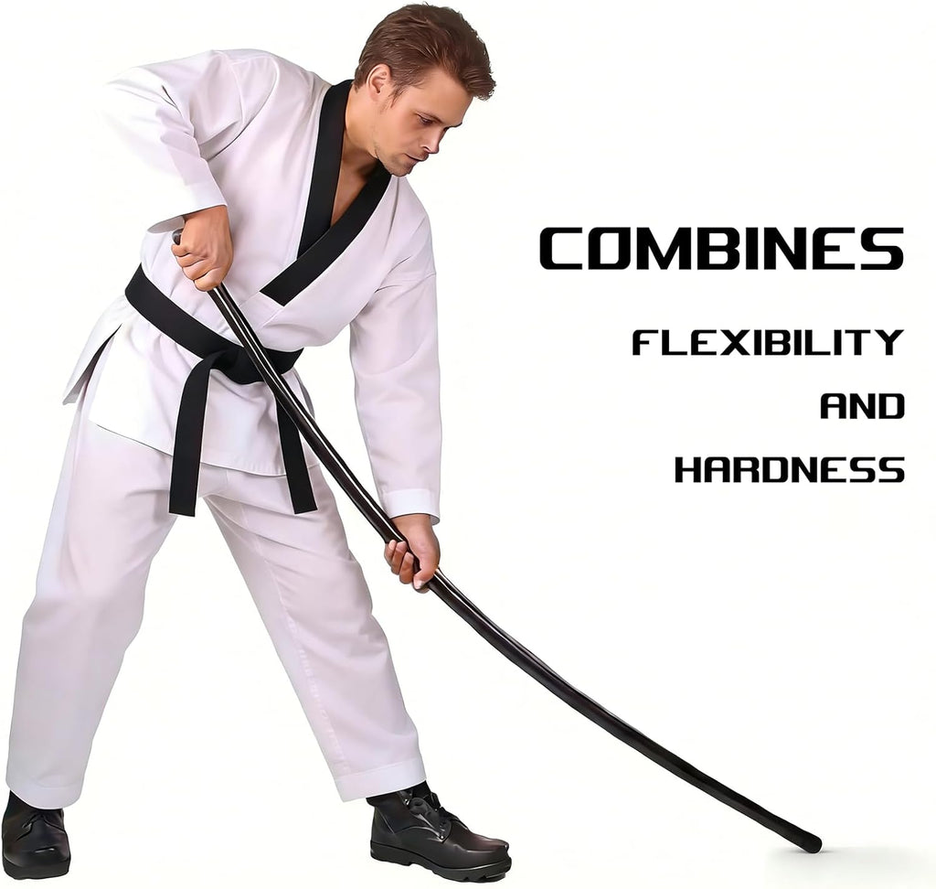 5.3FT Foldable Steel Bo Staff — Foam Padded Martial Arts Training Stick for Safe Practice, Portable Design with