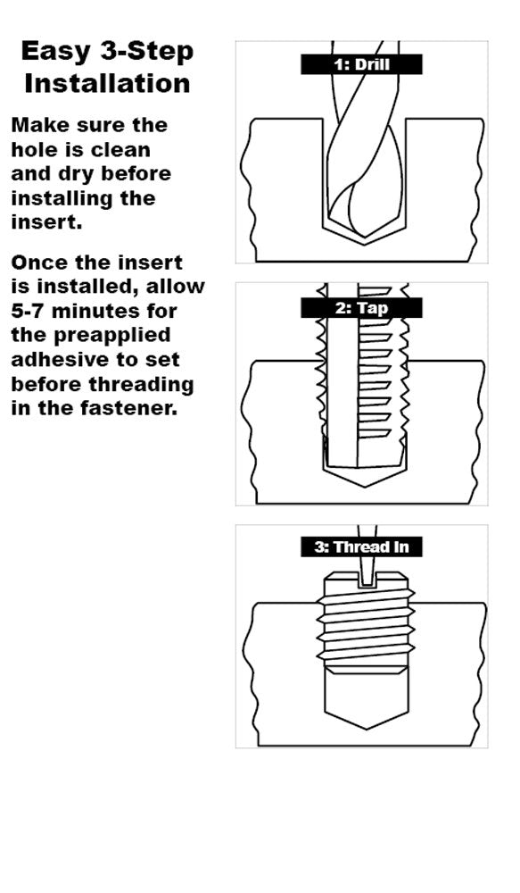 E-Z LOK Thread Insert, 0.5-13 Internal, 0.75-10 External, 5 ct