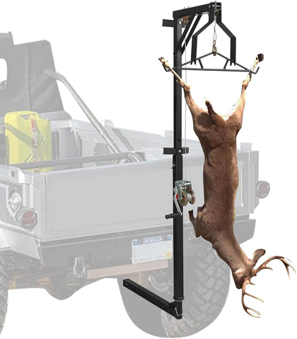 Truck 2" Hitch Game Hunting Hoist, 600LB Big Game Hunting Deer Hoist, Include Gambrels Winch for Skinning Or Cleaning