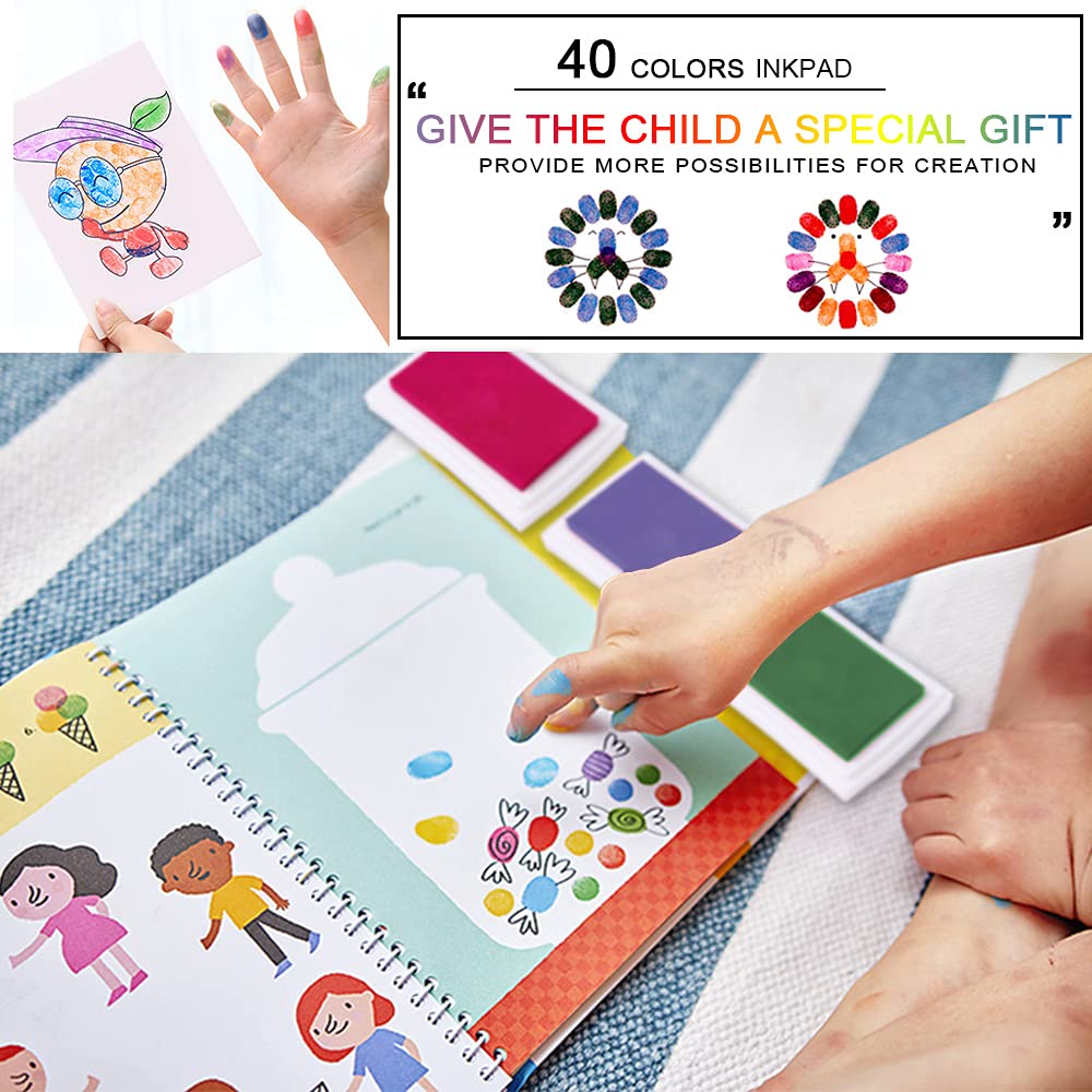 40 Color Craft Ink Stamp Pads Set, Ink Pads for Rubber Stamps