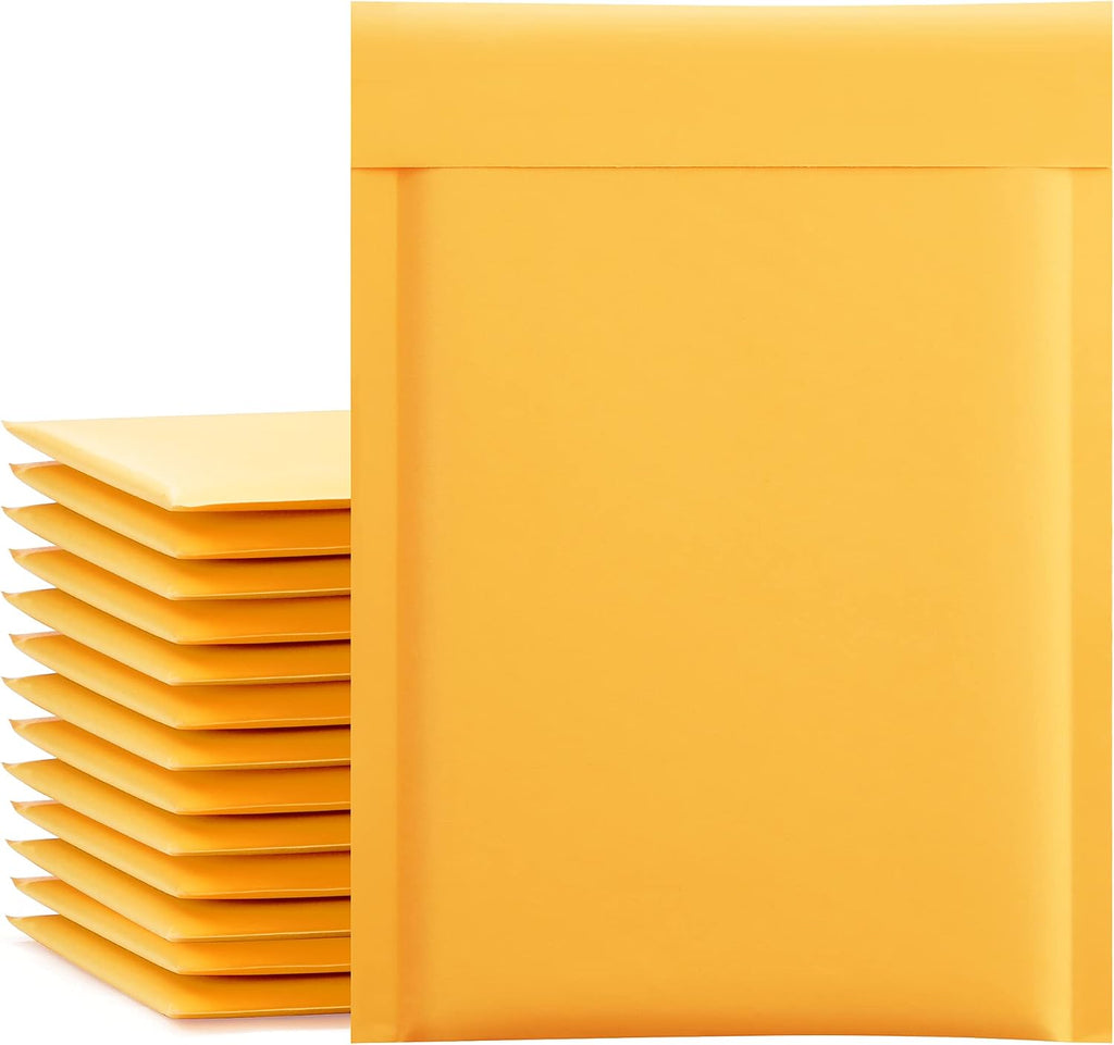 Kraft Bubble Mailers 6x10" 25 Pack Usable Size 6x9" Yellow Padded #0