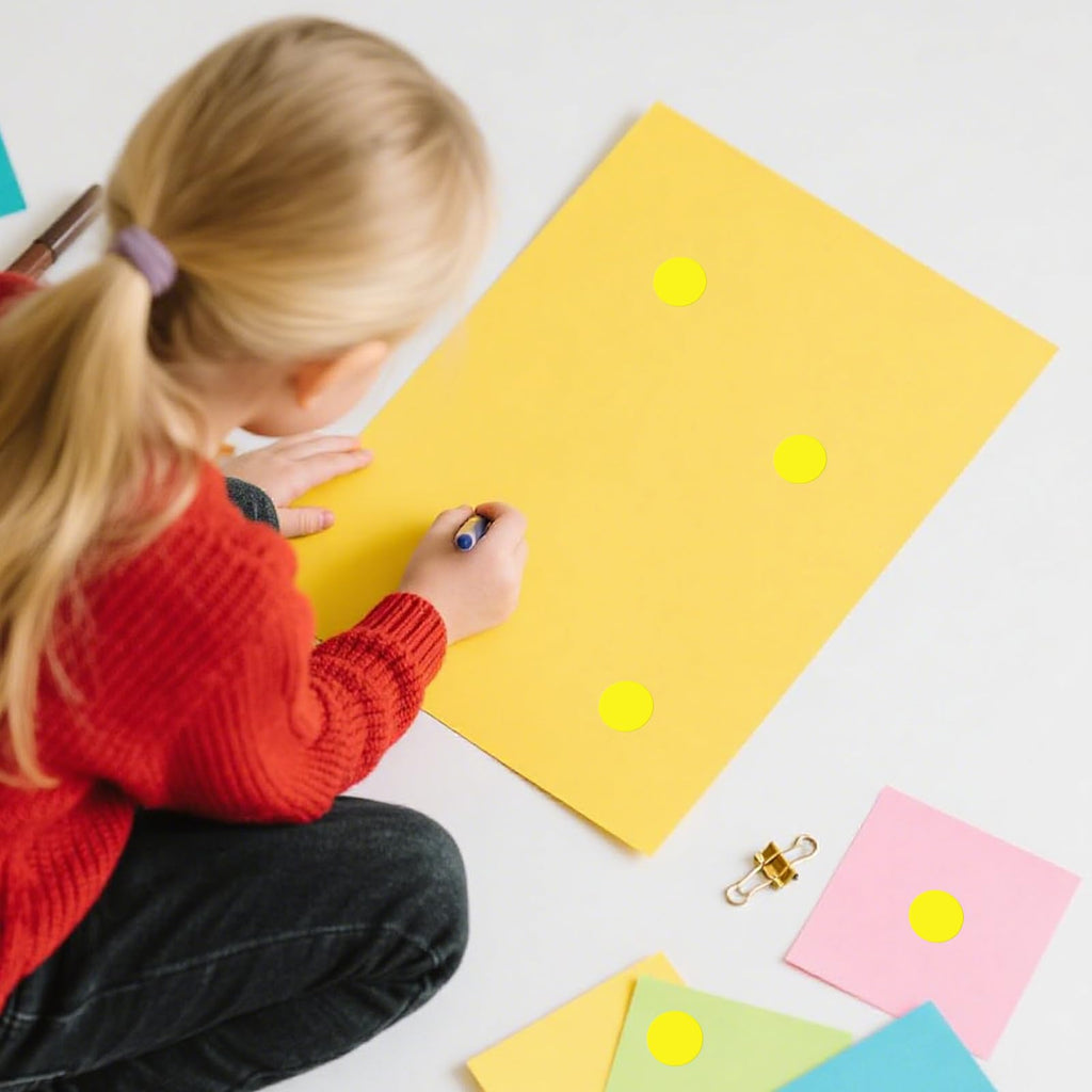 Yellow Round Stickers 1 Inch Removable Vinyl Dot Labels 350 PCS