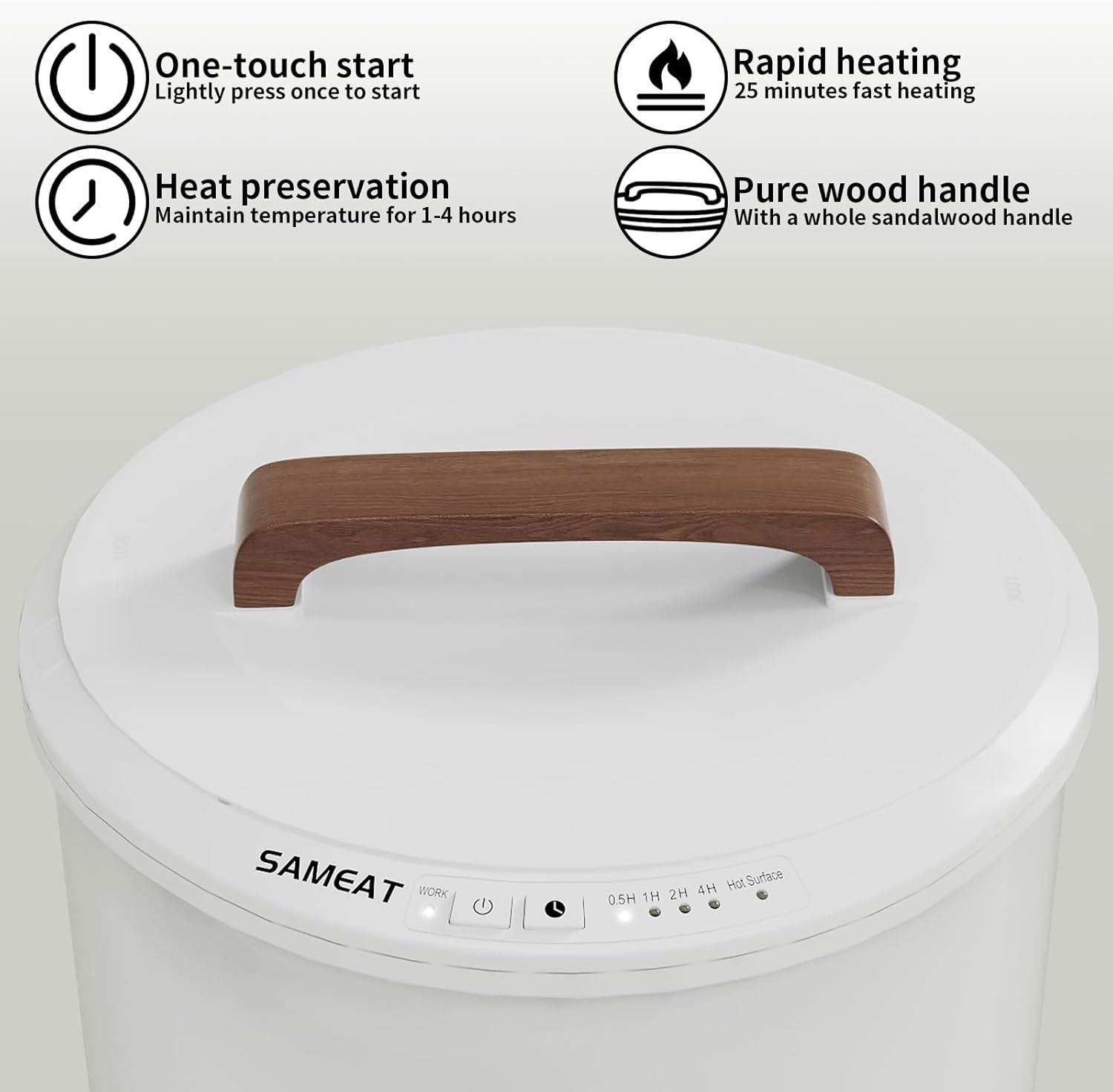 Heated Towel Warmers for Bathroom - Large Towel Warmer Bucket, Wood Handle, Auto Shut Off, Fits Up to Two 40"X70"
