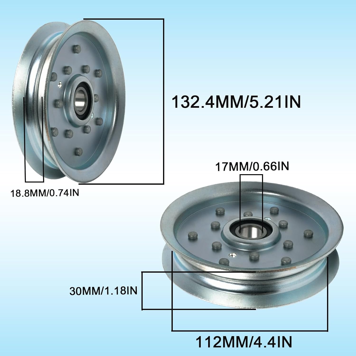 AM135526 Idler Pulley Compatible with John Deere Ztrak Z355E Z245 X310 Z425 | Fits X324 X330 X350 Z435 Z445 Lawn