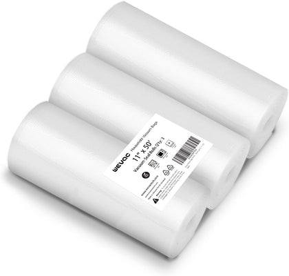 Vacuum Sealer Bags for Food 11x50 3 rolls, Food Saver Suction Channel