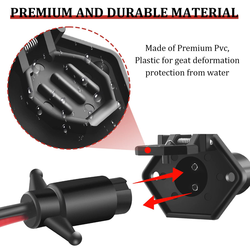 Trolling Motor Plug, Waterproof 12V-24V Quick Connect Boat Plug, 8 Gauge
