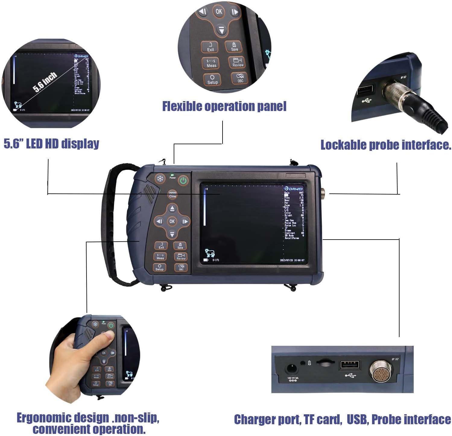 S1 Veterinary Ultrasound Machine for Pregnancy Portable Vet Handheld Scanner B-Ultra Sound with 3.5Mhz Convex Probe