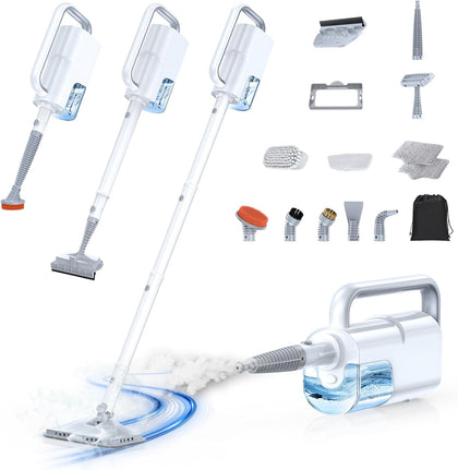 10-in-1 Steam Mop, Detachable Handheld Steam Cleaner for Multi-Surface | 350ml Tank,10s Heat-Up,248°F Steam