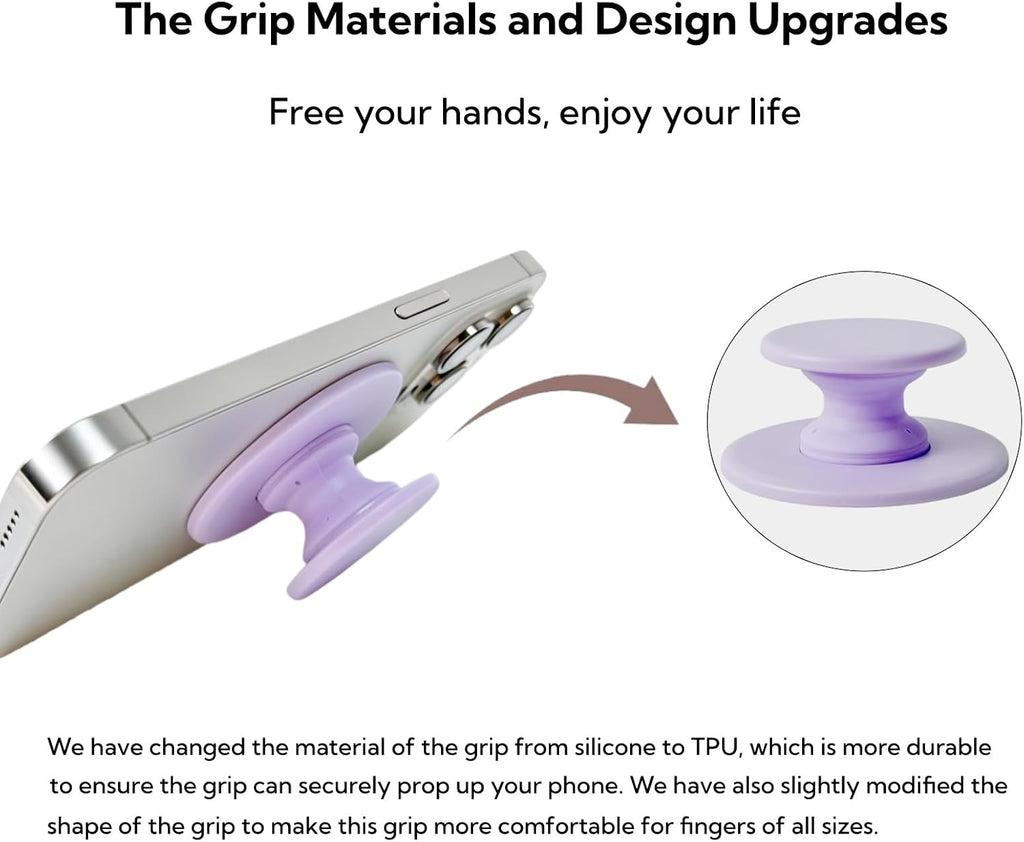 for Magsafe Phone Grip, Magnetic Phone Grip Holder, T-Purple | Magnetic Collapsible Expandible Mobile Phone Grips