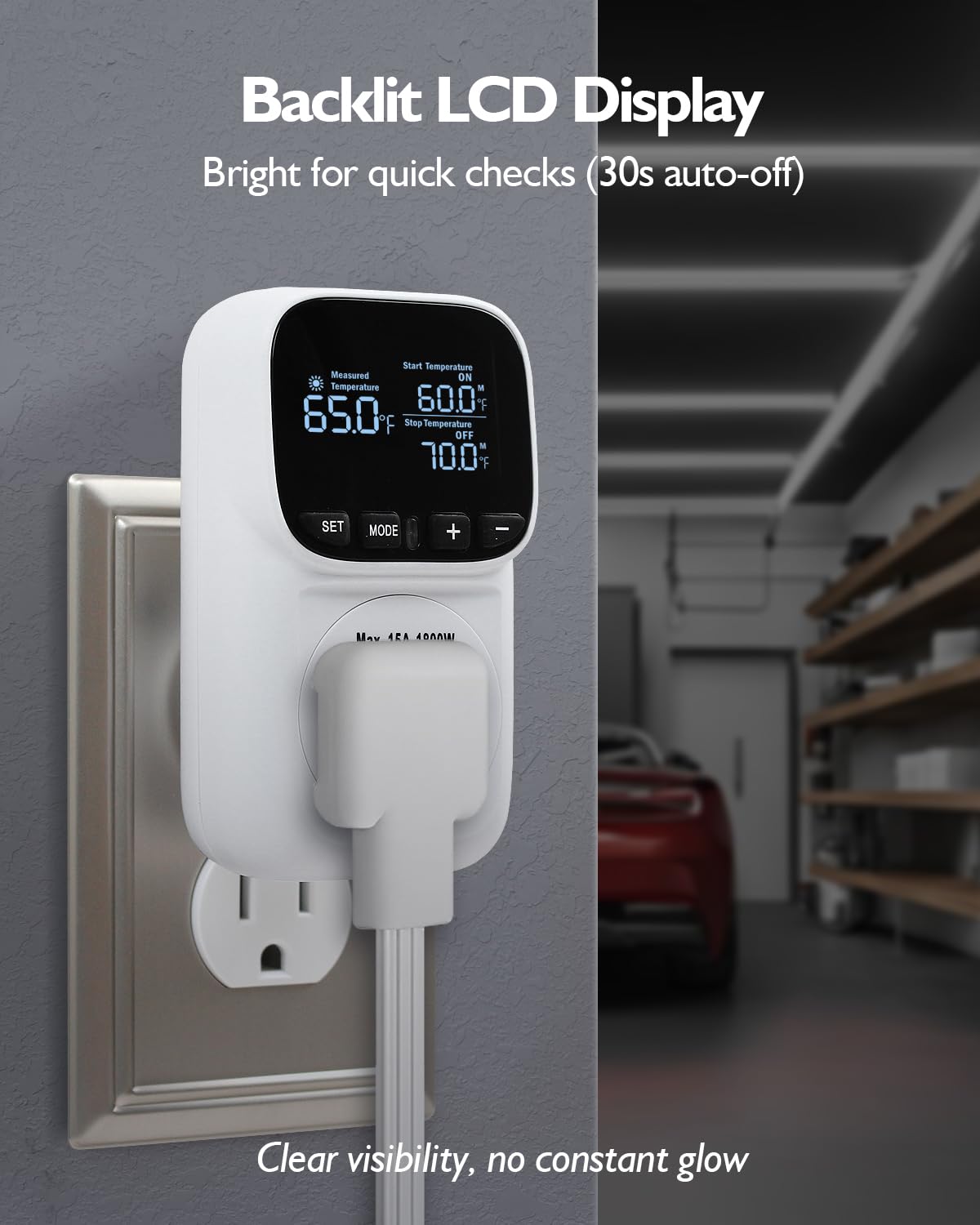 ZILLSEA Digital Temperature Controller, Heating Cooling Thermostat Outlet