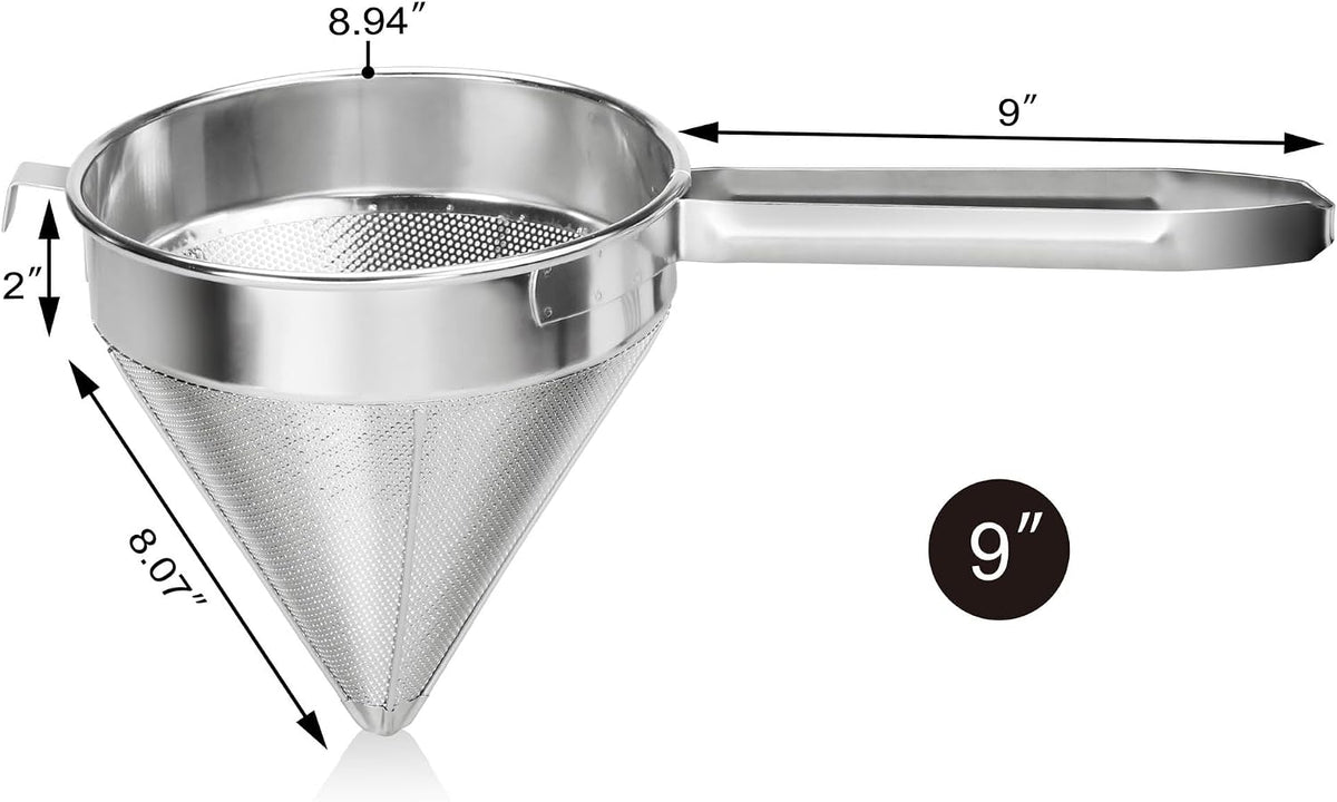 34295 Stainless Steel China Cap Strainer, 9-Inch