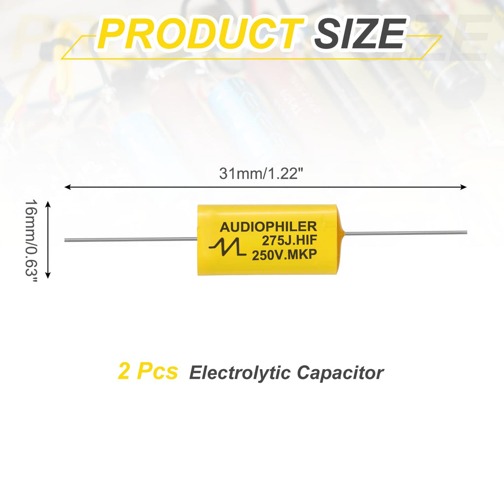 MECCANIXITY 2Pcs 2.7uF High-Frequency Divider Capacitor 250V