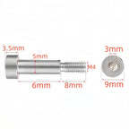 NACX M4 Hex Socket Shoulder Bolts, 5mm Shoulder Dia 6mm Shoulder Length, 304 Stainless Steel, 15Pcs, Silver, C935-939