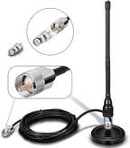 27MHz CB Radio Antenna Magnetic Base Soft Whip PL259 & BNC Male Compatible with Cobra Midland Uniden Maxon President