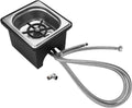 Pitcher Rinser with Base, Stainless Steel Countertop Glass Rinser Cup Washer Sink with Side Spray, 7.48" x 6.89" x
