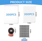 200 Set 10"x13" T-Shirt Packaging Bags with Cardboard Inserts and Clothing Size Stickers, Thick Clear Plastic