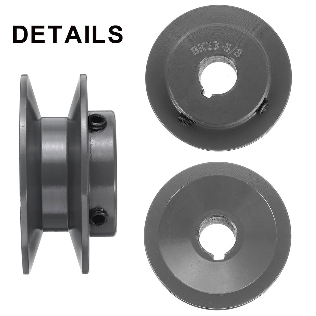 uxcell BK23-5/8V-Belt Sheave 5/8"Bore 2.45"OD Single Groove Web Sheave
