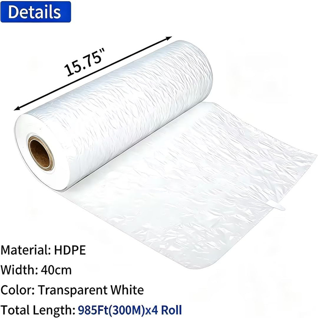 Air Cushion Film 4 Rolls x 985ft, Size 15.7inch x 11.8inch