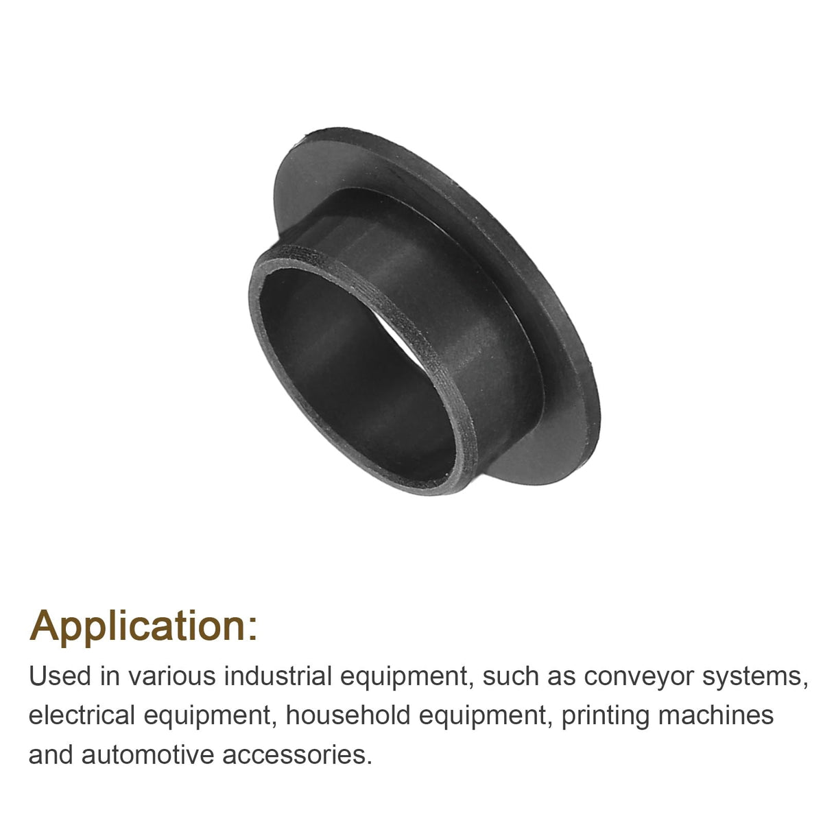uxcell 8Pcs Flanged Sleeve Bearings,ID12mmxOD14mmxL6mm POM Bushing,Black