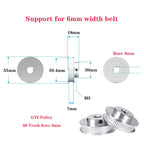 GT2 Pulley 80 Teeth 8mm Bore 6mm Width Timing Belt Pulley Aluminum 80T 8mm bore Pulley Wheel for 6mm Width GT2 Timing Belt for 3D Printer,CNC (4pcs)