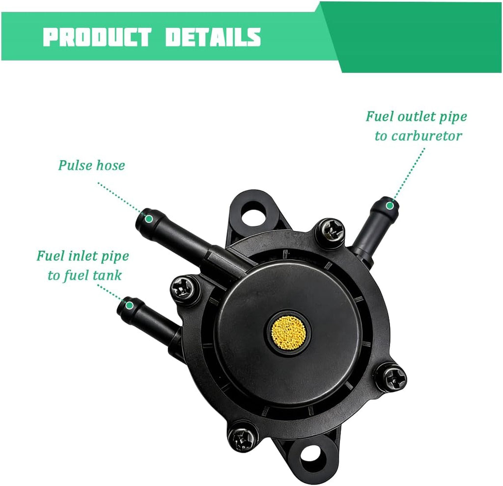 Car Fuel Pump with Filter & Oil Hose, OEM# 808656 808492 Vehicle Gas Vacuum Fuel Pump, Automotive Replacement Accessories, Compatible with 25HP-75HP CH17-CH25 CH730-CH740