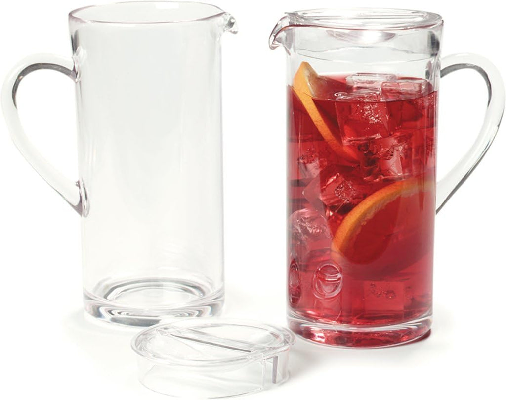 Elan Clear Pitcher Tall Pitcher, Plastic Pitcher for Restaurants, Catering, Kitchens, Plastic, 58 Ounces, Clear