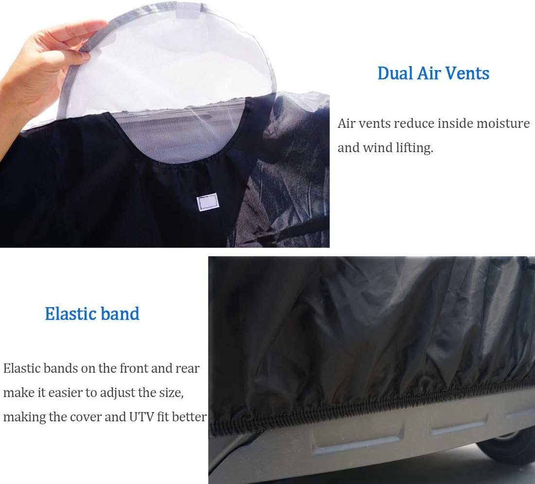 Side by Side UTV Cover Fit Max 2-3 Passenger, 131’’x66’’x75’’ | Heavy Duty Waterproof 420D Oxford Fabric, With Dual