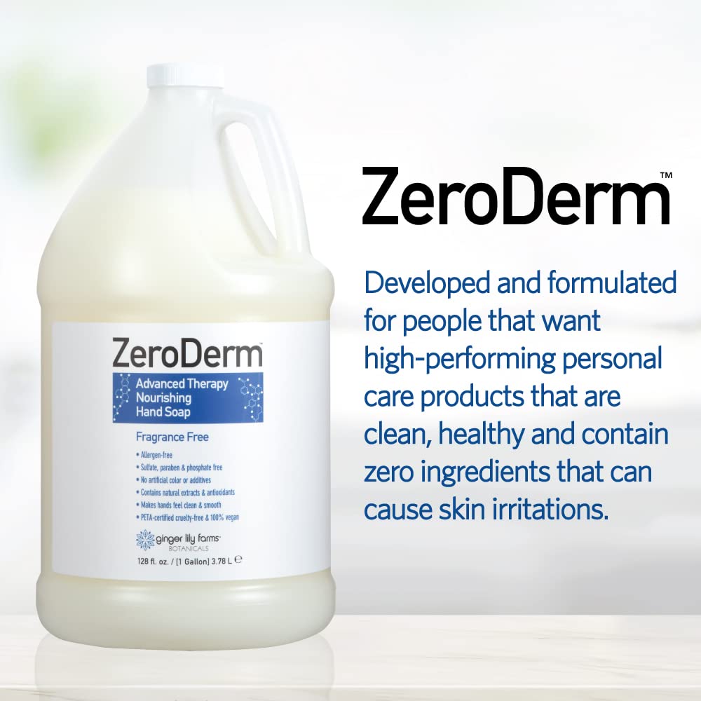 ZeroDerm Hand Soap, 128oz, Fragrance Free