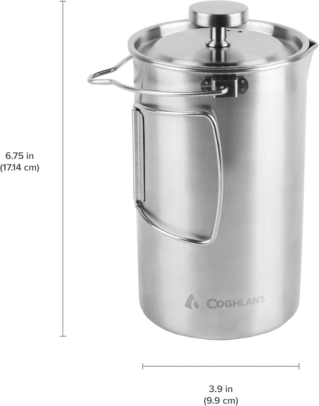 Stainless Steel French Press Coffee Maker – 4-Cup (32 oz), Campfire & Stovetop Safe, Portable & Durable – Fine Mesh