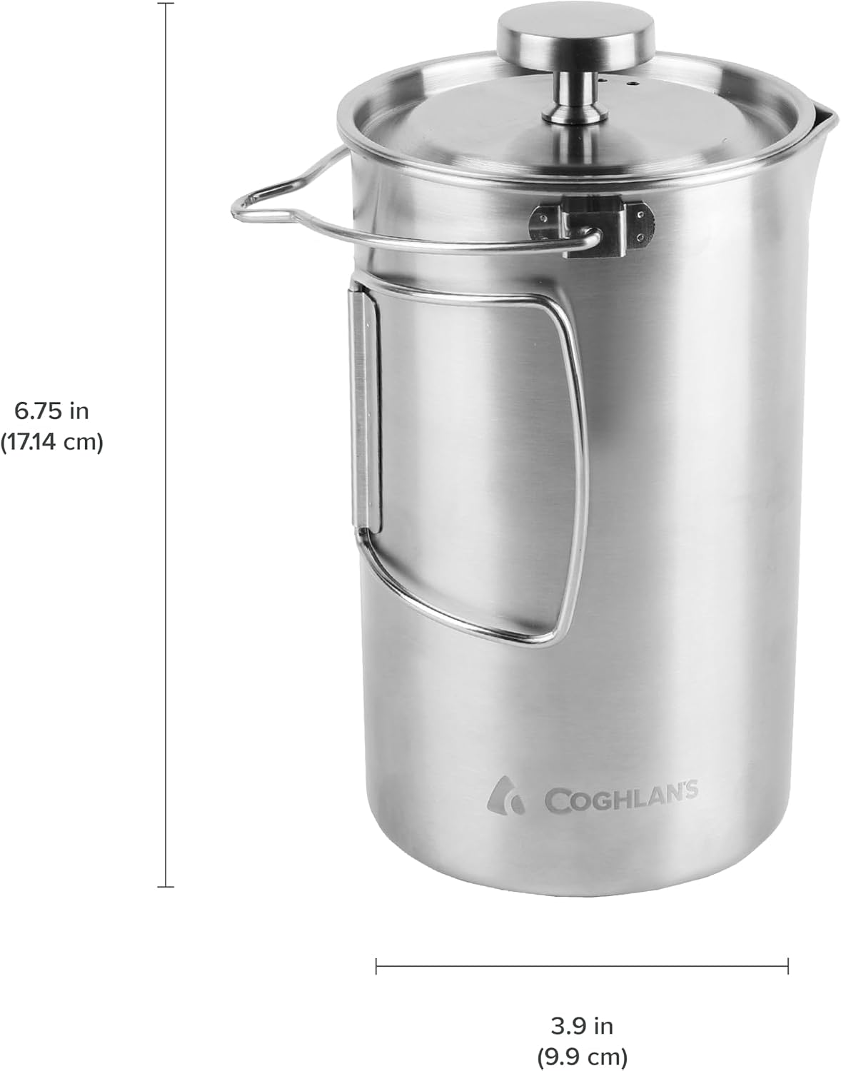 Stainless Steel French Press Coffee Maker – 4-Cup (32 oz), Campfire & Stovetop Safe, Portable & Durable – Fine Mesh