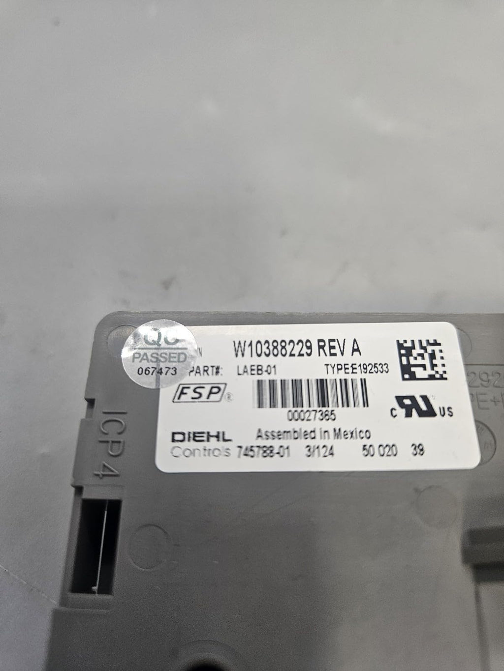 OEM Replacement for Whirlpool Washer Control W10388229