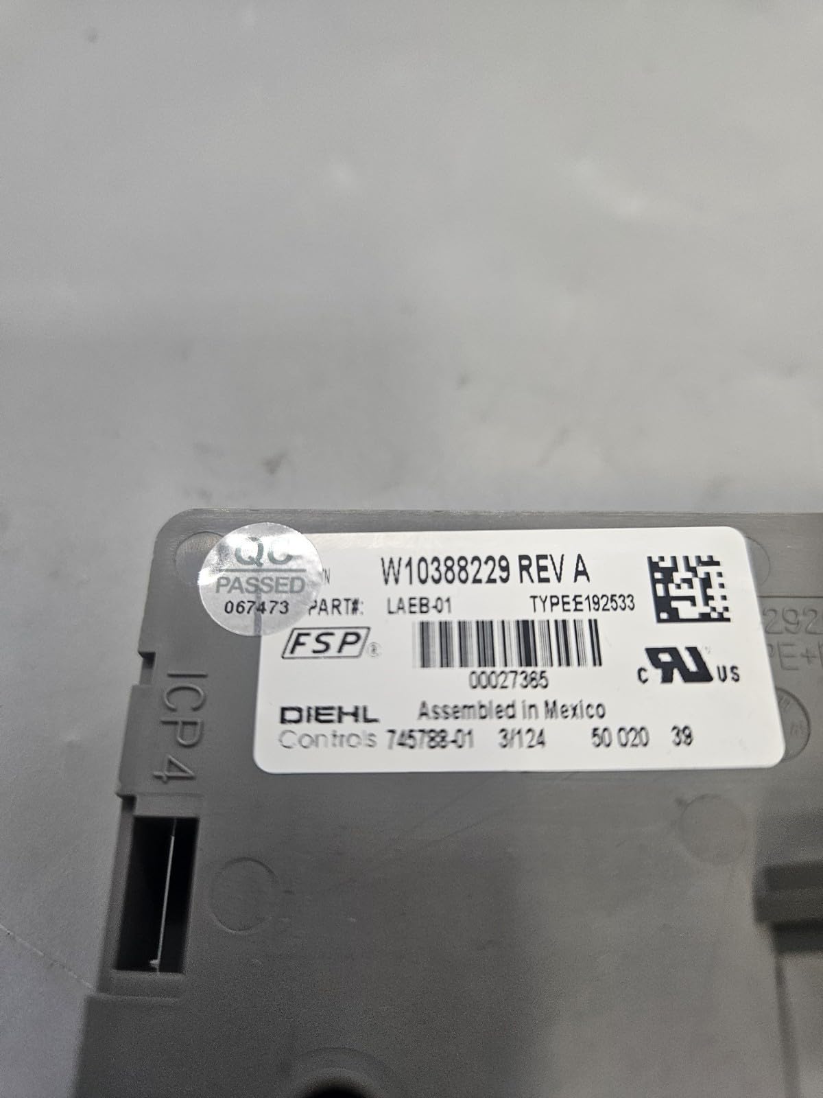 OEM Replacement for Whirlpool Washer Control W10388229