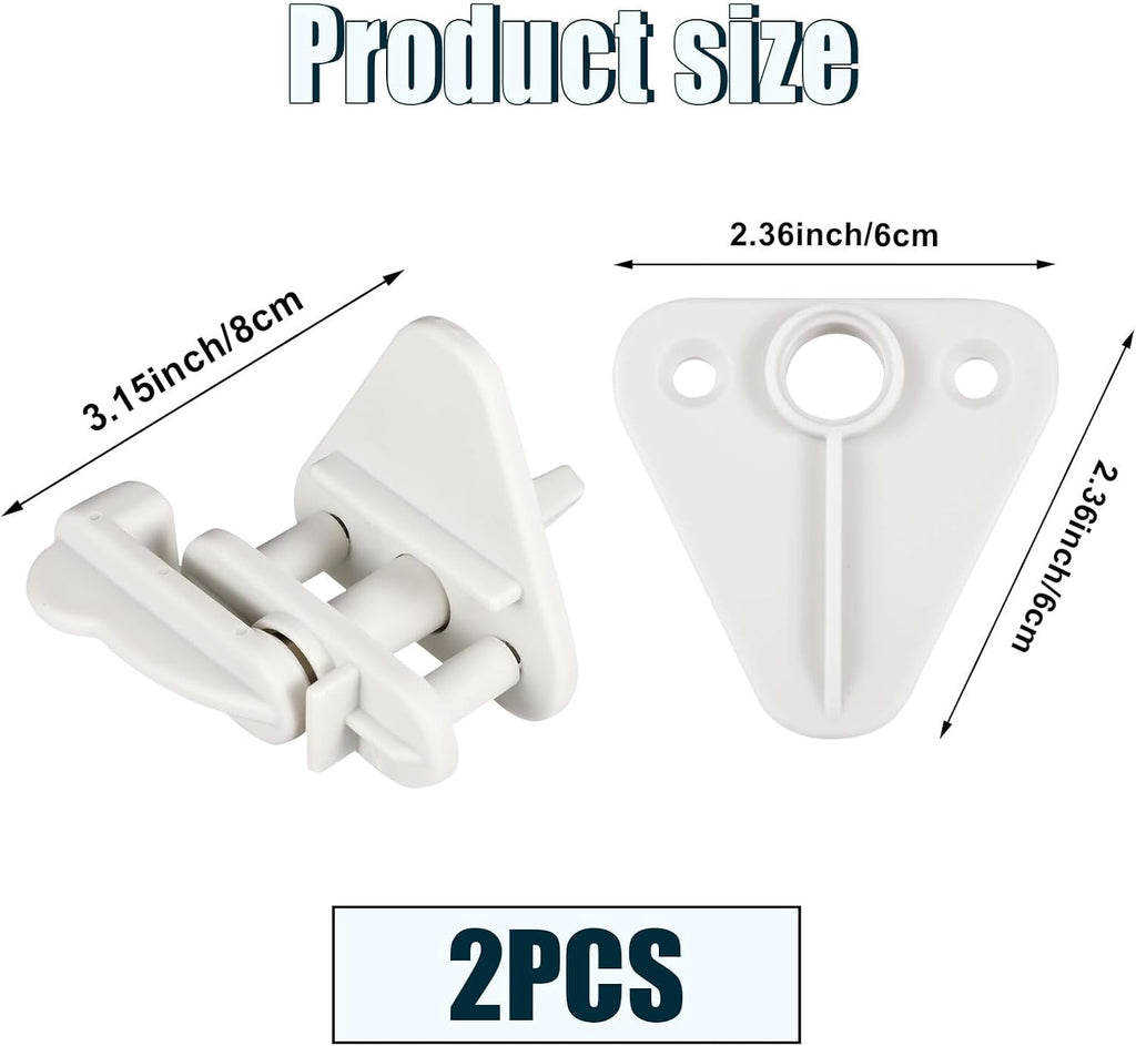 2 Sets Pontoon Gate Latch Replacement Kit, Pontoon Door Latch Fits 1-1.25inch Square Frames Boat Latch Lock Pontoon Gate Accessories Suitable for Left & Right Hinged Doors Includes Hardware