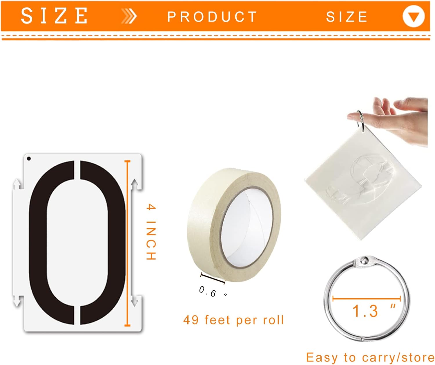 Number Stencils 4 inch Curb, 20PCS 0-9 Address Curb Stencil Kit Reusable Plastic Numbers Interlocking Stencils with 2