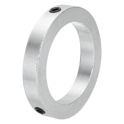 MECCANIXITY Shaft Collar 2.6 Inch Bore Zinc Plated Carbon Steel Set Screw Style Clamping Collars Silver 1 Pcs
