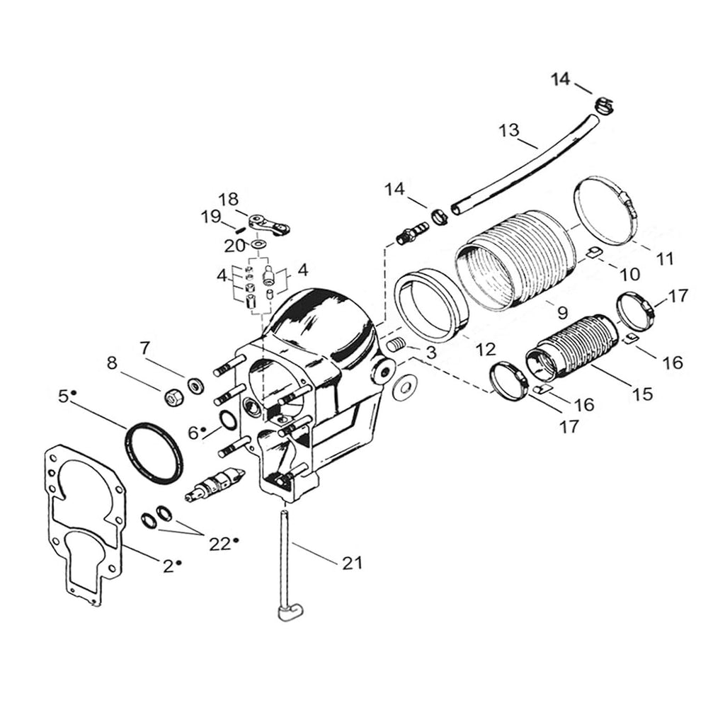 MXSAG Bellows Repair Kit #803097T1 For Marine Outdrive Service