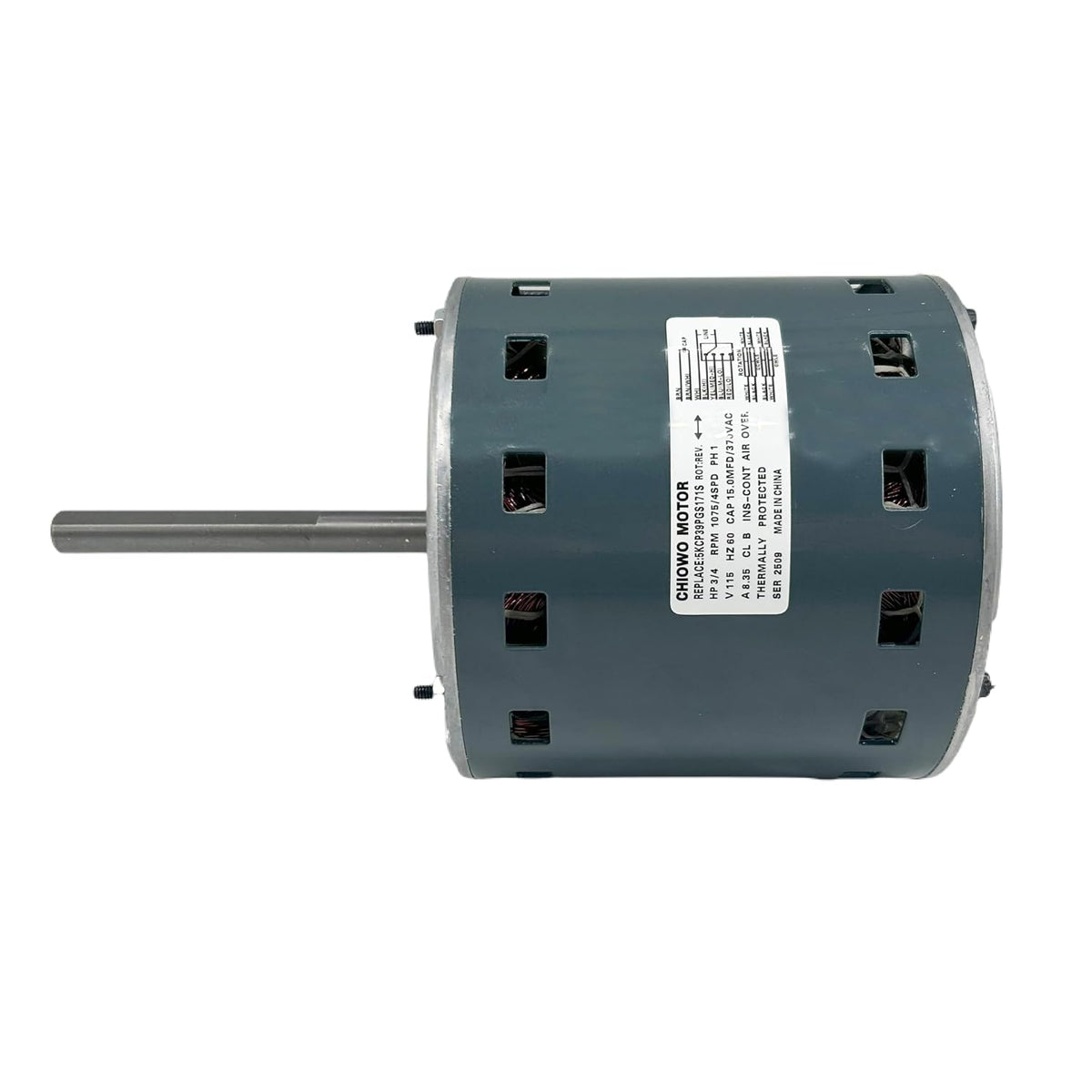 5KCP39PGS171S Blower Fan Motor 3/4HP 115V 8.35A 1075RPM 4-Speeds