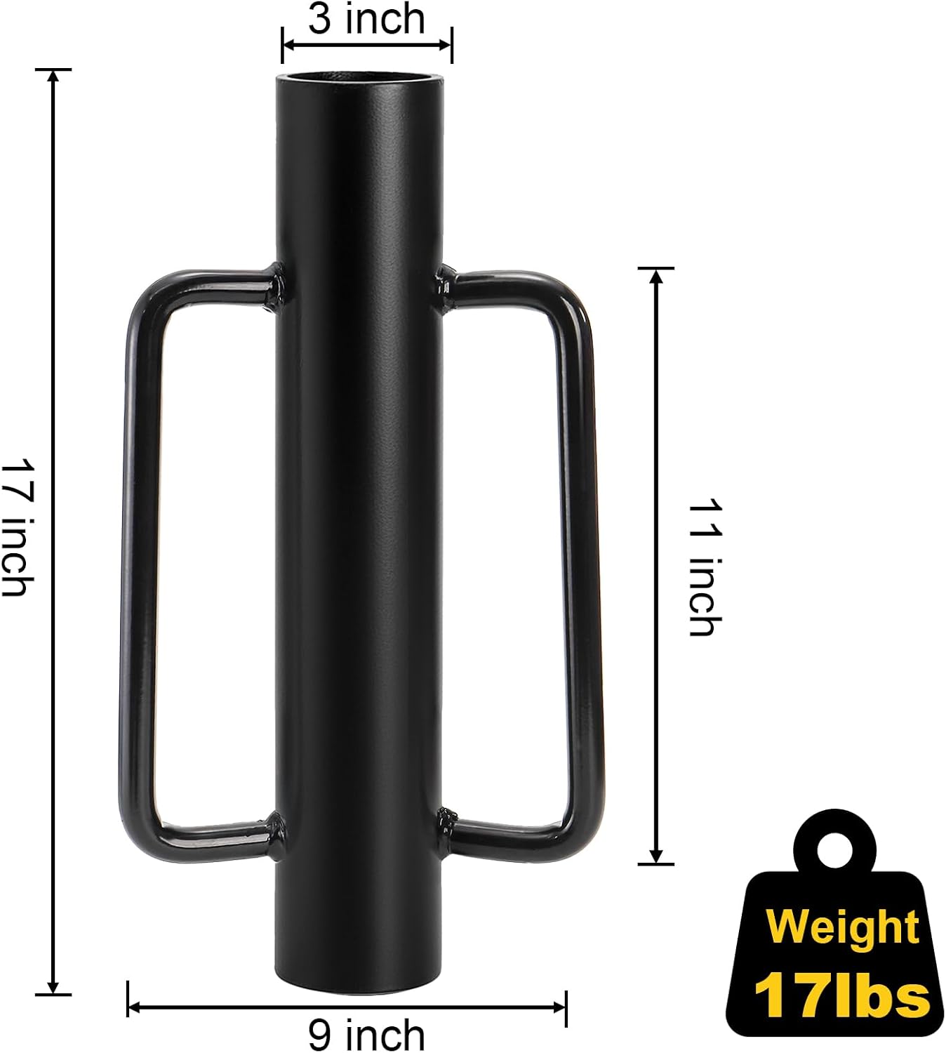 Fence Post Driver, 17 LBS Heavy Duty Hand Post Pounder with Handles for Metal U Posts, T Posts, Garden Wooden Fence