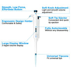 Lab Micropipette, Single Channel Adjustable Pipette 0.5-10μL