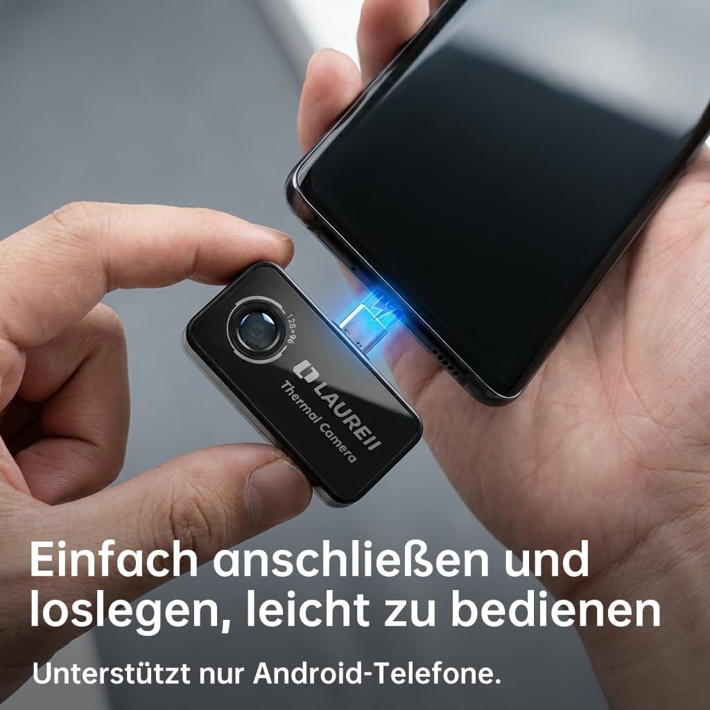 Thermal Camera for Android Type‑C,128×96 IR Resolution Thermal Imaging Camera,Portable Thermal Imager, Plug‑Play
